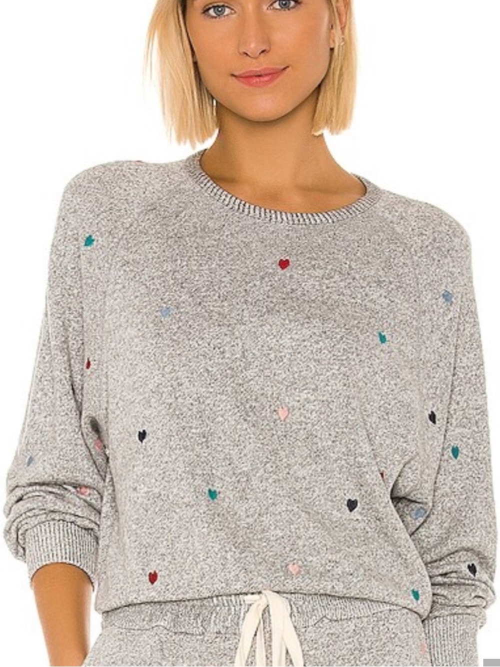 Rails Mika gray heart embroidered sweatshirt worn once